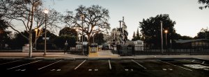Menlo Park Station at dusk