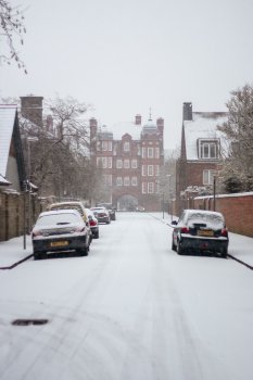 Newnham in snow/