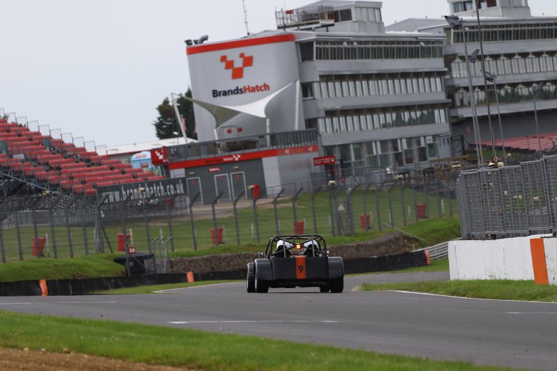 Driving a Caterham onto the Brands Hatch start/finish straight