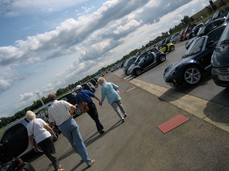 Lots of smart owners and their many smart cars.