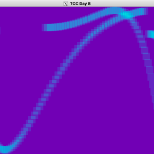 A video of a window running a classic "shade bob" effect, where two squares move around a window, leaving a ghost trail that is eventually cleaned up after a while.